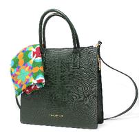 Viola Castellani purse with green scarf featuring original artwork 202//202