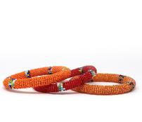 Set of three colorful Maasai tribal bracelets 202//174