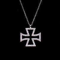 Diamond and gold cross pendant necklace 202//202