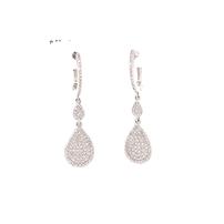 14k White Gold and Diamond Dangle Earrings 202//202
