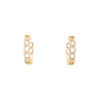 18k Yellow Gold Diamond Hoop Earrings 202//202