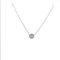 White Gold Pave Disc Necklace 202//202