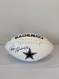 Roger Staubach Autographed Football and Stand 202//269