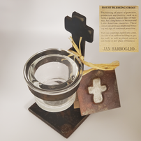 Iron Cross with Glass Votive 202//202
