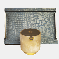 Cortina Candle and Leather Tray 202//202