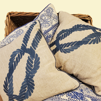 Four Pillows and Large Basket 202//202