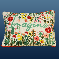 Imagine Flower Embroidered Pillow 202//202