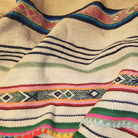 Peruvian Vintage Frazada Blanket 202//202