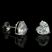   14k White Gold 2ct Lab Created Heart Earrings 202//202