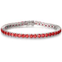 Natural Ruby Tennis Bracelet, 7.8" 202//202