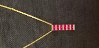 14k Yellow Gold Layered 2ct Lab Created Diamond & Ruby Necklace 202//98