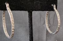 White Topaz Hoop Earrings 202//133