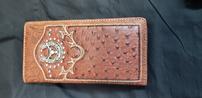 Brown Leather Wallet with Horseshoe Embellishment 202//98