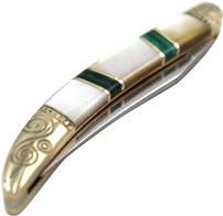 Mother of Pearl and Green Stone Gentlemen's Pocket Knife 202//196