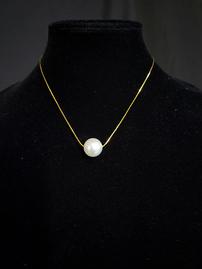 Gold Necklace with Big Faux Pearl 202//269