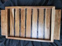 14"x24" Multi Species Wooden Tray 202//152