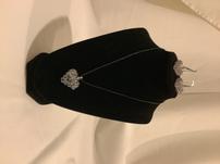 Silver Tone Heart Shaped Earrings & Necklace Set 202//151