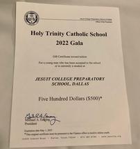 Jesuit $500 Tuition Credit for 2022-23 School Year 202//216