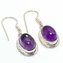 Oval Amethyst Gemstone Dangle Earrings 202//202