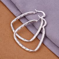 Sterling Silver Etched Hollow Hoop Earrings 202//202