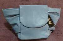 Light Blue Soft Leather Purse with Silver Link and Leather Straps 202//133