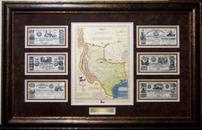 Republic of Texas Map and Money 27" x 39" 202//130