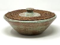 Pine Needle and Ceramic Lidded Bowl 202//151