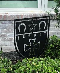 Strake Jesuit shield metal yard sign, powder coated and weather resistant 202//243
