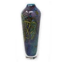 Blue and green layered swirl glass vase 202//202