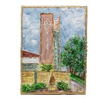 Painting of the Strake Jesuit chapel on canvas, 9in  x 12in 202//202