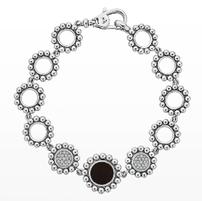 Lagos Maya black onyx and diamond circle-link bracelet 202//201