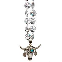 Silver and Turquoise Bull Necklace 202//202