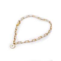 White and gold link bracelet with white heart 202//202