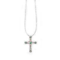 Diamond and Emerald Cross Necklace 202//202