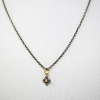 Monica Haff 24K gold & diamond cross necklace on sterling silver chain 202//202