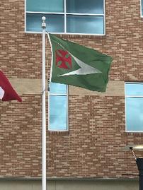 Strake Jesuit flag flown over campus during 2022 202//269
