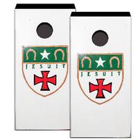 Set of Strake Jesuit cornhole boards with bean bags with carrying case 202//202