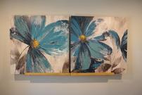 Canvas Art Duo Blue Flowers 202//135