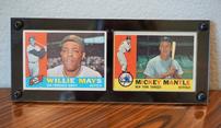 1960 Double Header Topps Baseball Cards - Mickey Mantle & Willie Mays 202//117