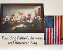 Founding Fathers Artwork and Flag 202//162