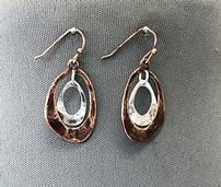 Silver Copper Patina Open Earrings 202//171