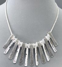 Silver Smooth and Textured Bar Necklace 202//220