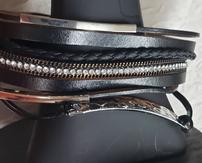 Silver Crystal Faux Leather Bracelet 202//163