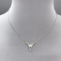 White Gold Layered Crystal V Shaped Necklace 202//202