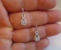 Sterling Silver 1.10 Ct Lab Created Diamond Ribbon Dangle Earrings 202//166