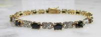 Gold and Sterling Silver Sapphire and Diamond Bracelet 202//74