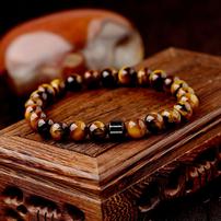 Natural Tiger Eye Lava Stone Beaded Mens Bracelet 202//202