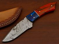Handmade Damascus Corelon and Pakka Wood Hunting Knife 202//151