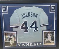 Framed Reggie Jackson Signed New York Yankees Jersey 202//167