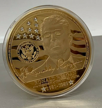 4" Gold Ronald Reagan Presidential Coin 202//213